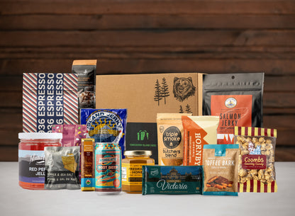 Assorted food and snack products from Vancouver Island